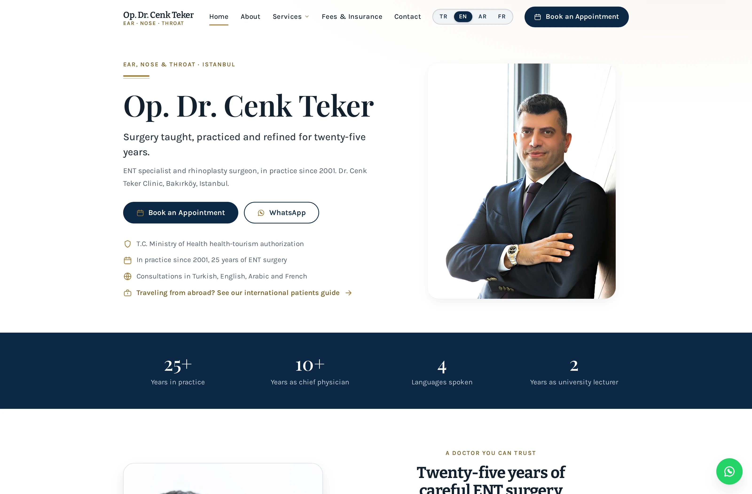 Homepage of the live site: www.cenkteker.com